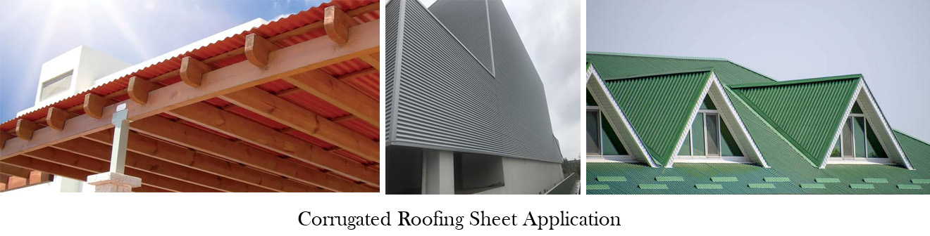 corrugated roofing sheet application